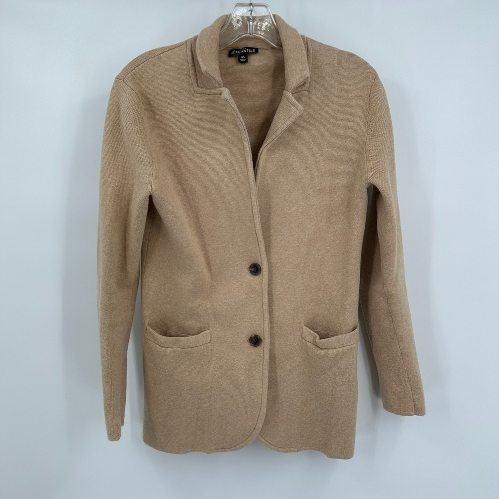 J Crew Mercantile Womens Old Money Knit Blazer Size XS Preppy Classic Minimalist